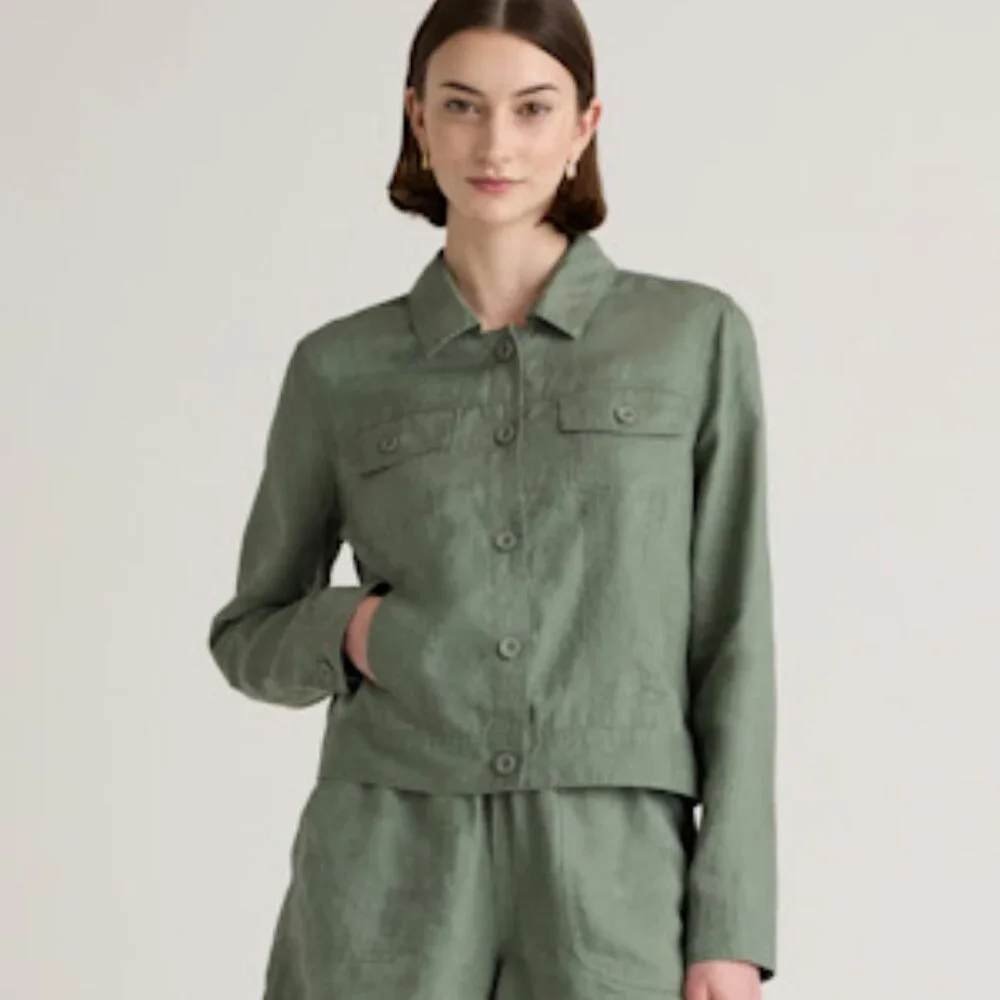 Quince 100% European Linen Jacket, Light Cargo - Picture 1 of 7